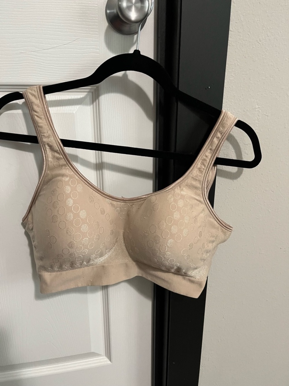 Bali Beige Wireless Comfort Bra with Subtle Circle Jacquard
